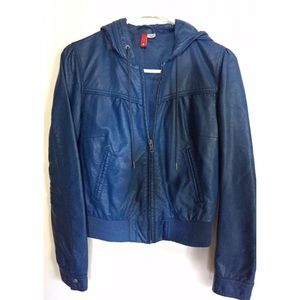 Beautiful blue H&M faux leather jacket